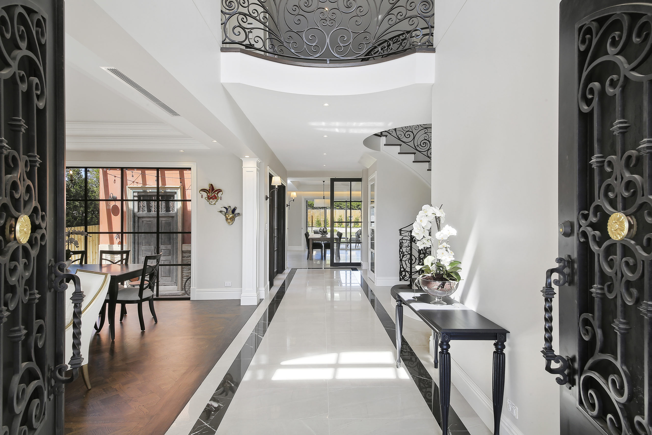 beautiful entryway interior of a new home building design