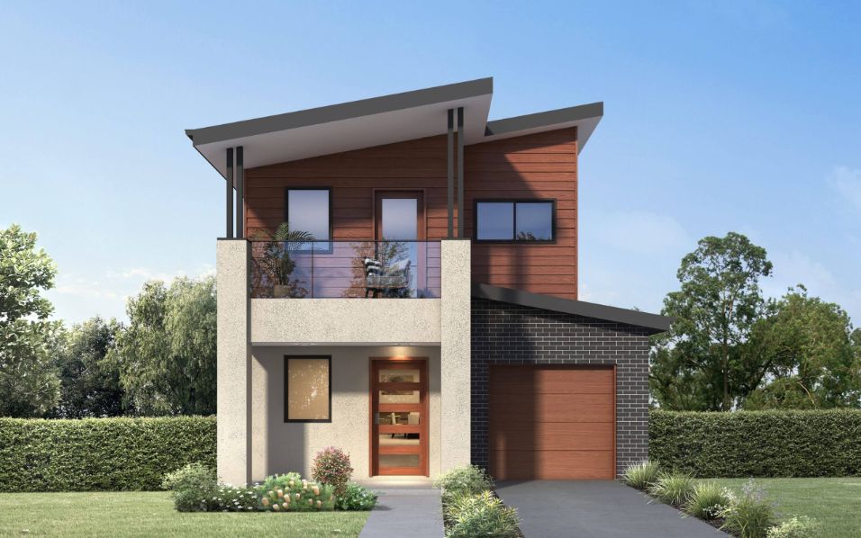 2 storey australian home with slanted roof