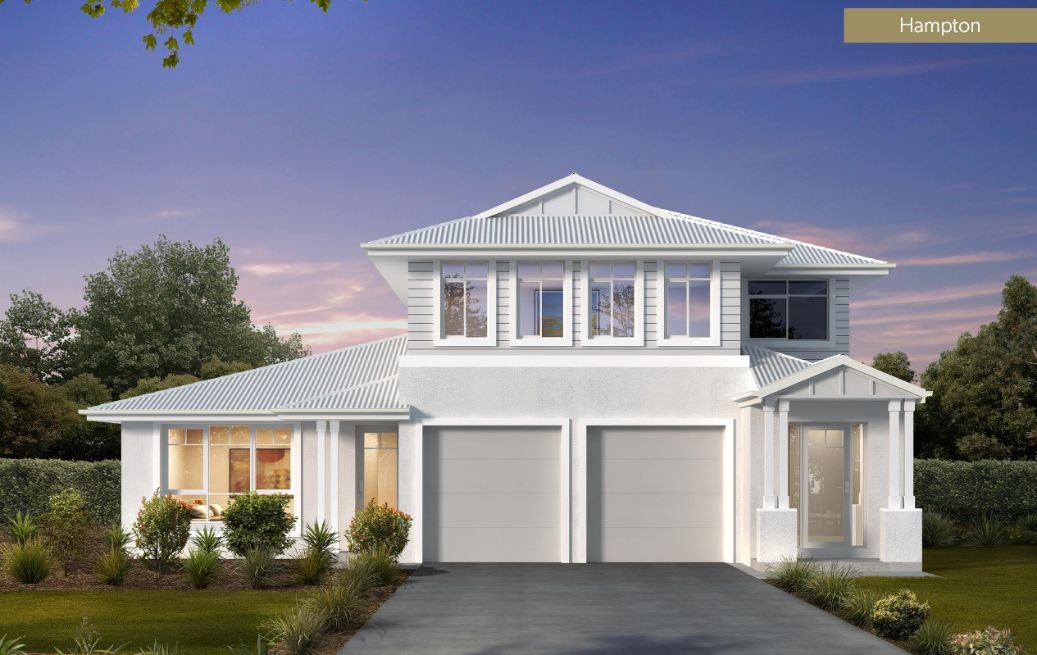 White 2 storey hampton style home