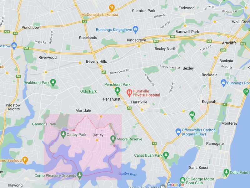 Google map of oatley sydney