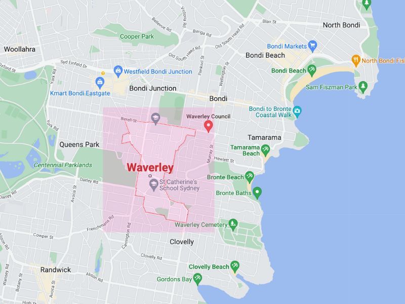 Google map of waverly nsw