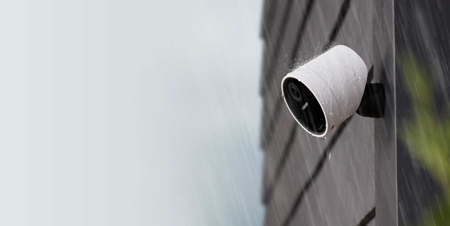 Outdoor security camera on home