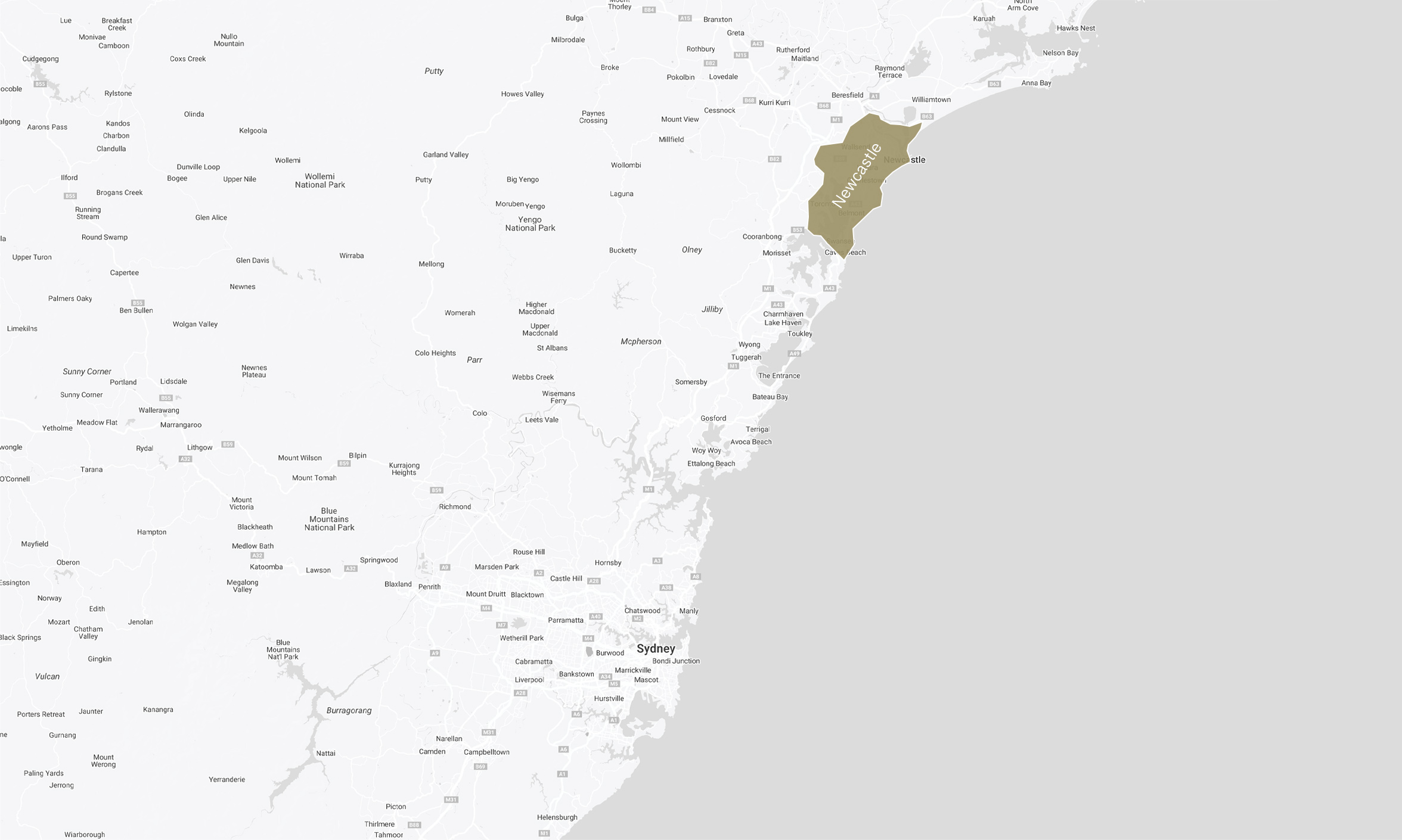 Newcastle coverage map