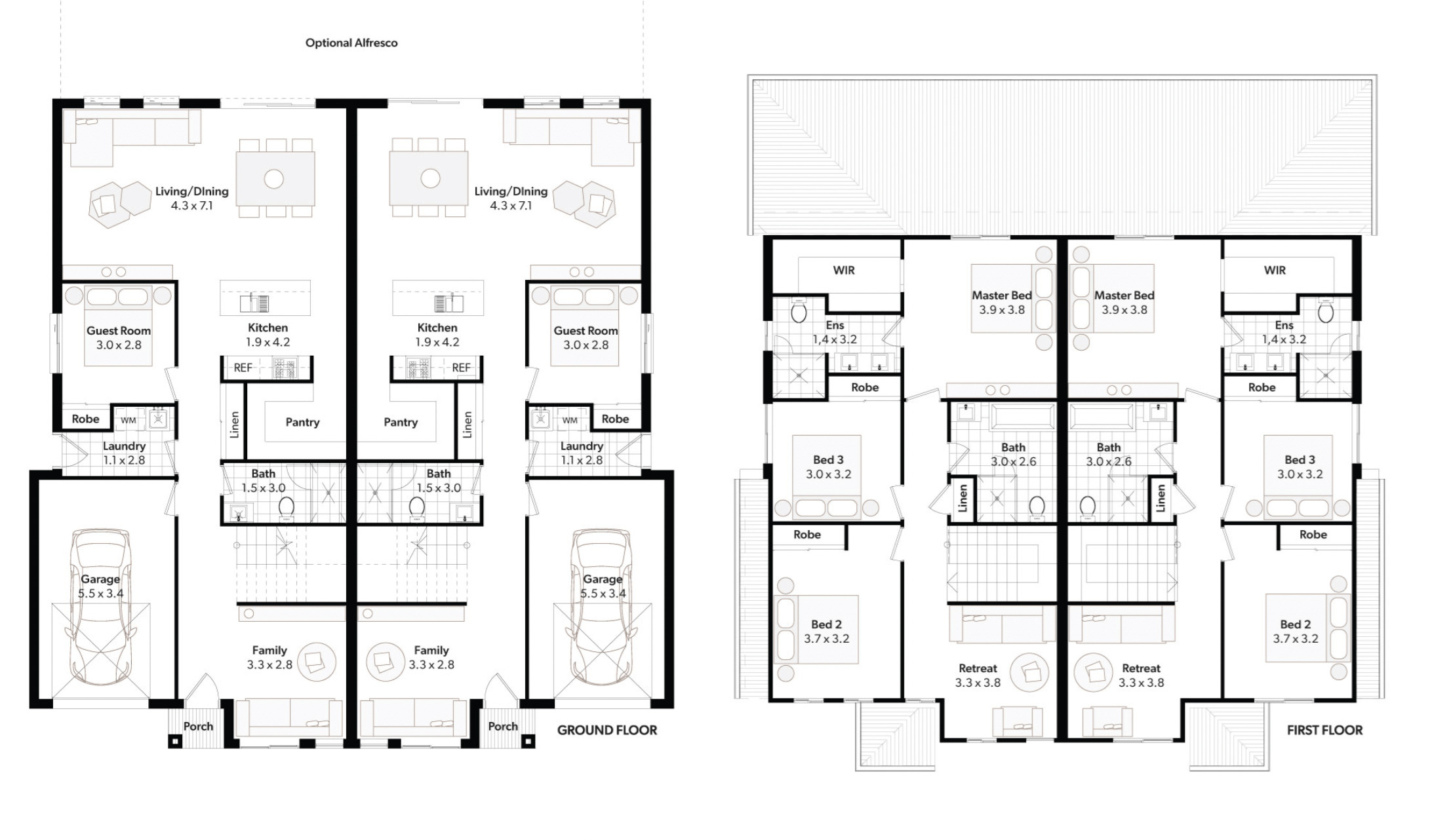 Duplex house floorplan